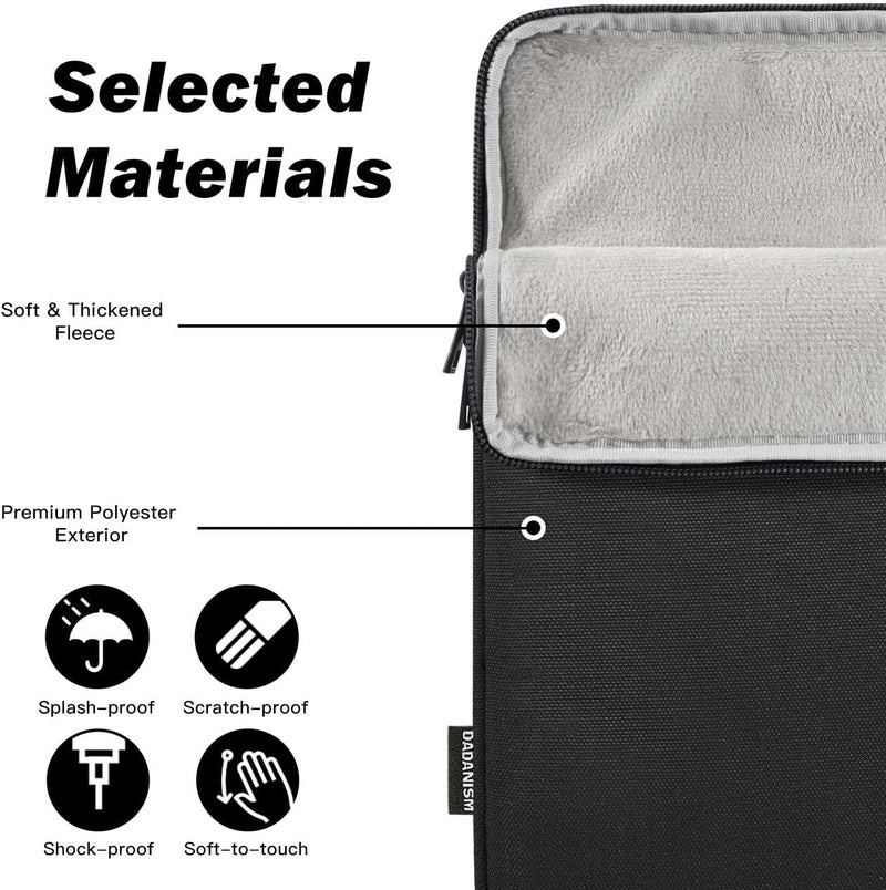 Dadanism 13 Inch Tablet Sleeve Bag Carrying Case for iPad Pro 13" M4 2024, iPad Air 13", iPad Pro 12.9", Samsung Galaxy Tab S10+ Plus/S9 FE+/S9+ Plus 12.4", Remarkable Paper Pro 11.8", Black - Image 3